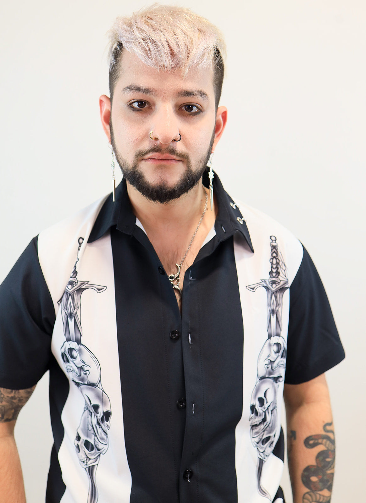 Sword & Skulls Short Sleeve Button Up