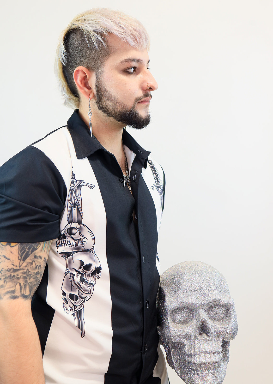 Sword & Skulls Short Sleeve Button Up