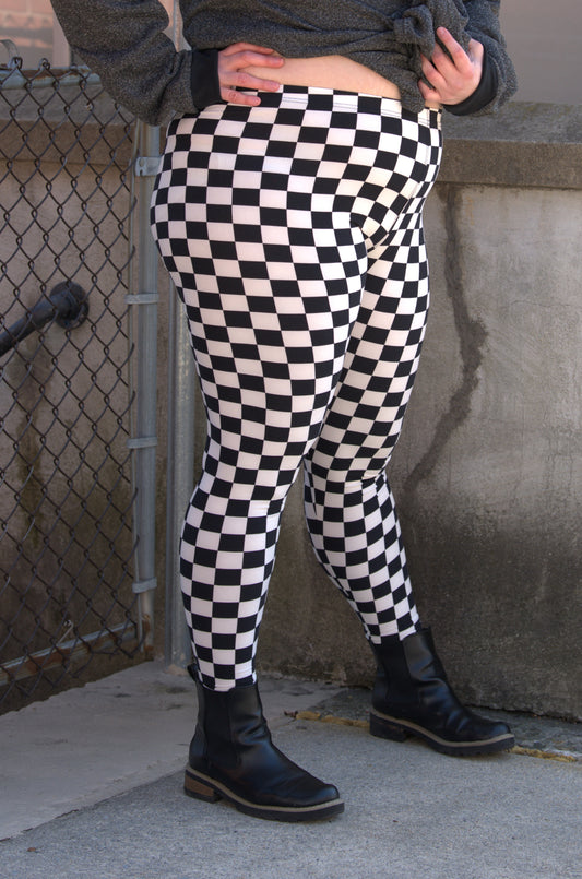 Black and White Checkered Leggings