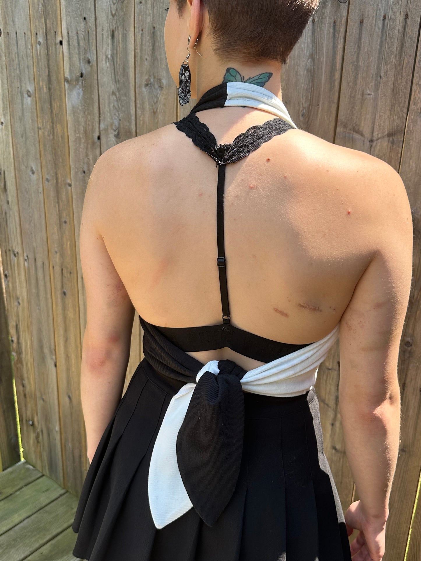 Black and White Rivet Halter